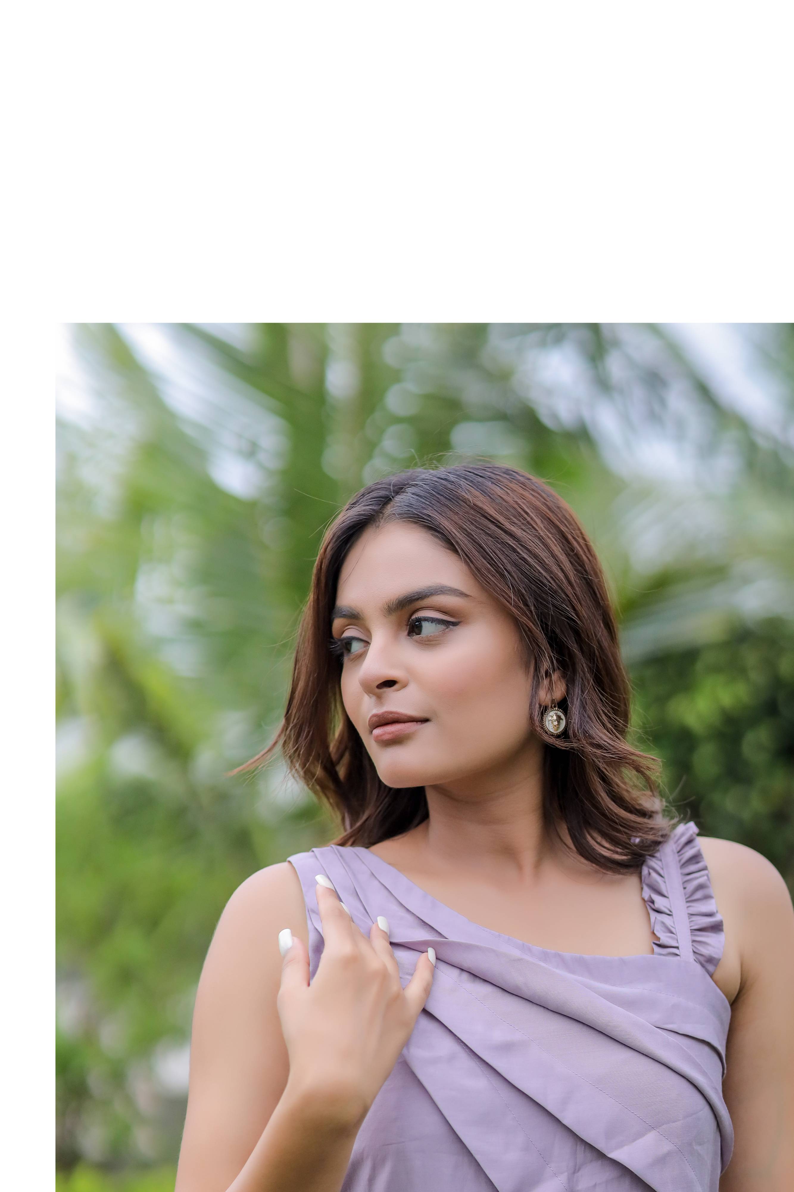 Lilac Pleated Maxi Dress