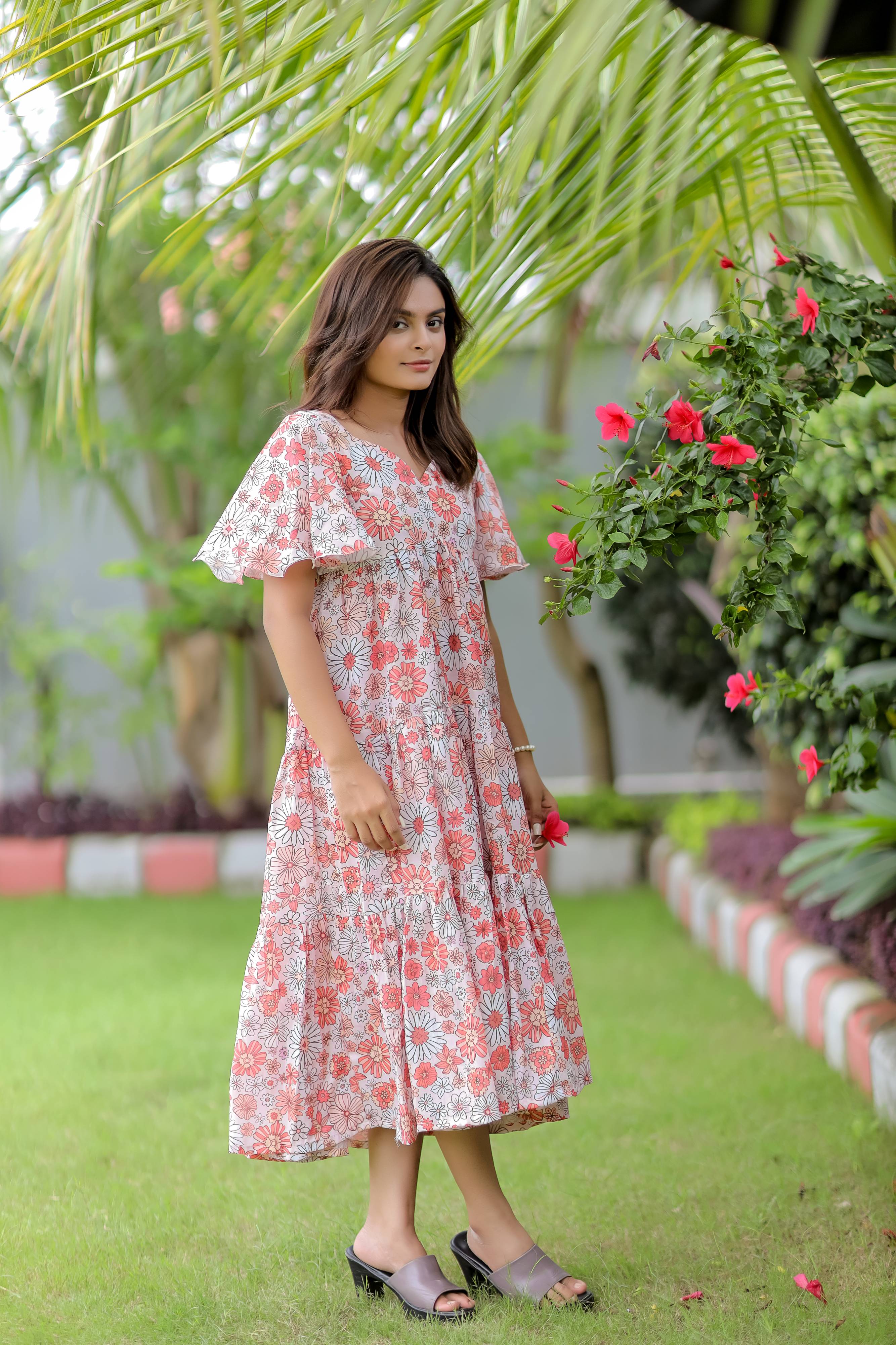 Multicolor Floral Print Cotton Dress