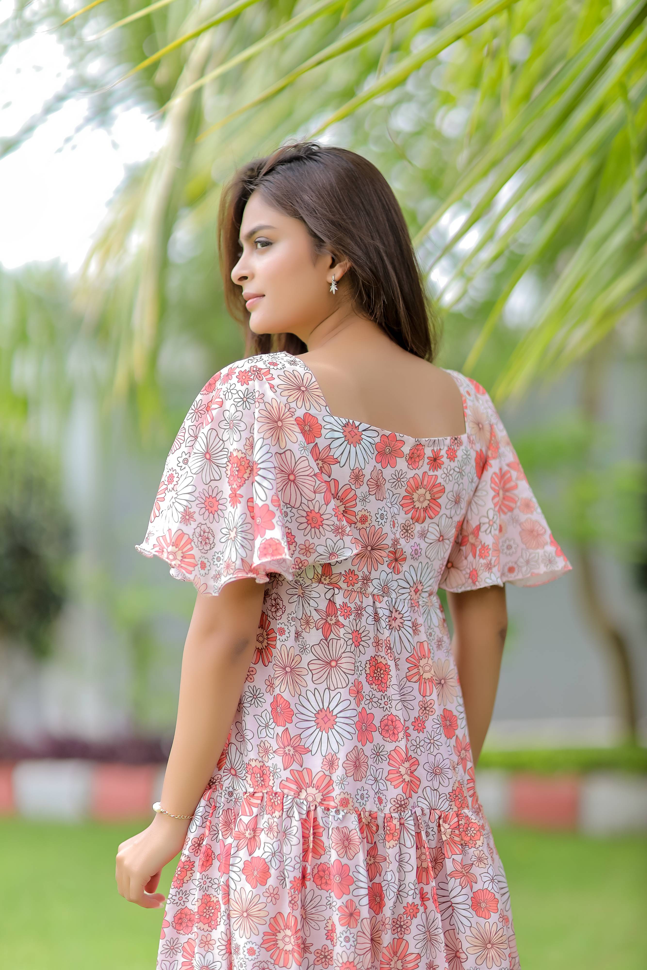 Multicolor Floral Print Cotton Dress