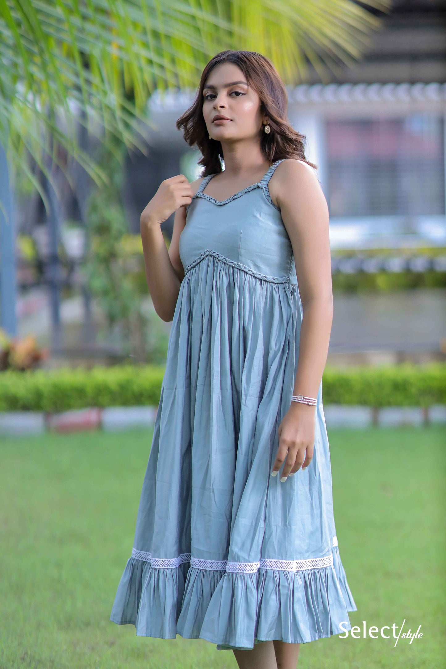 Sky Blue Spaghetti Strap Dress