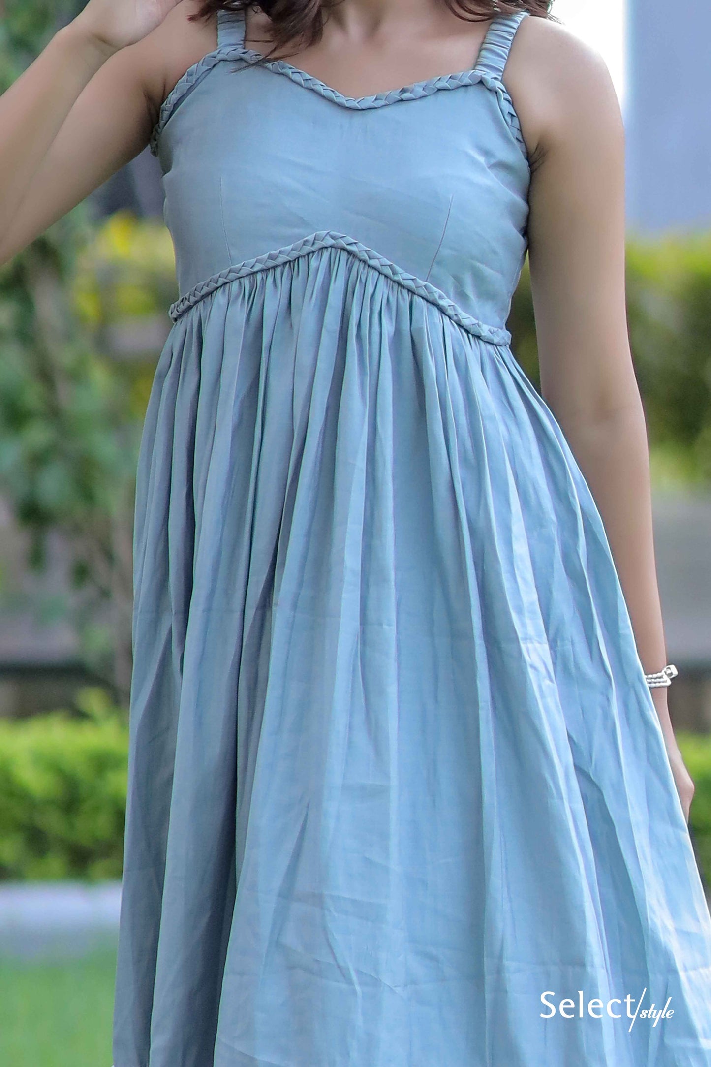 Sky Blue Spaghetti Strap Dress