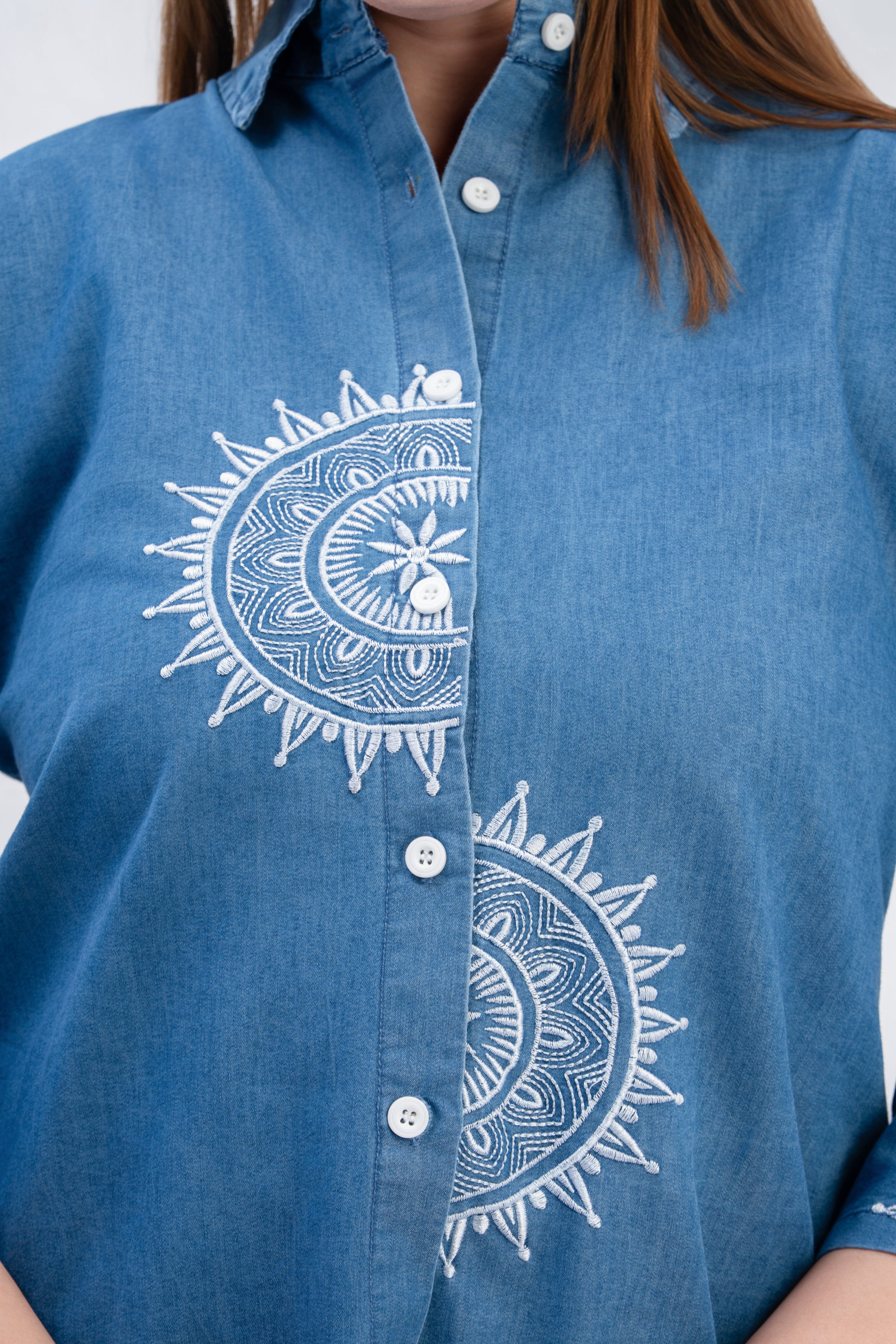 Embroidered Denim Co-Ord Set