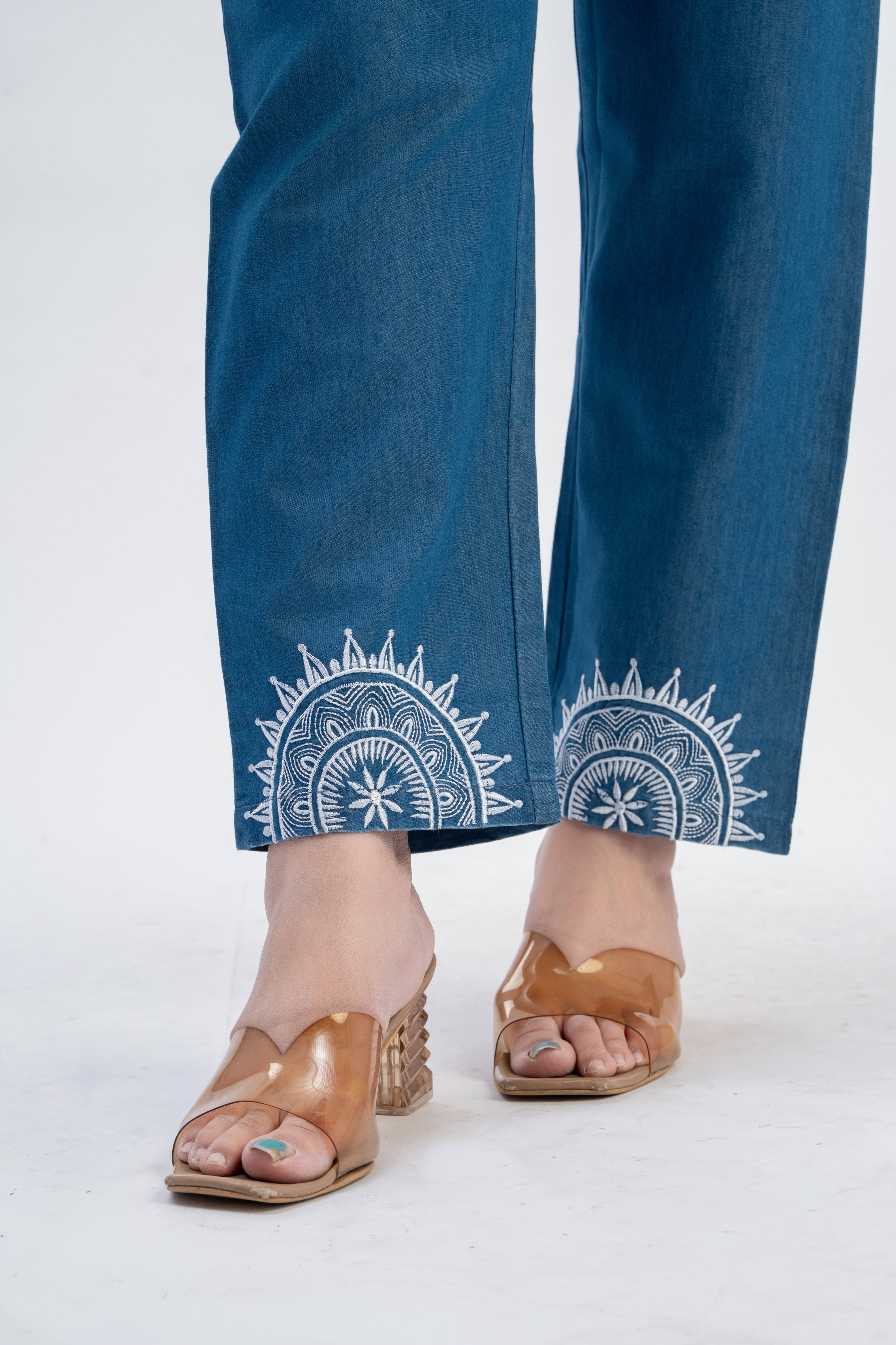 Embroidered Denim Co-Ord Set