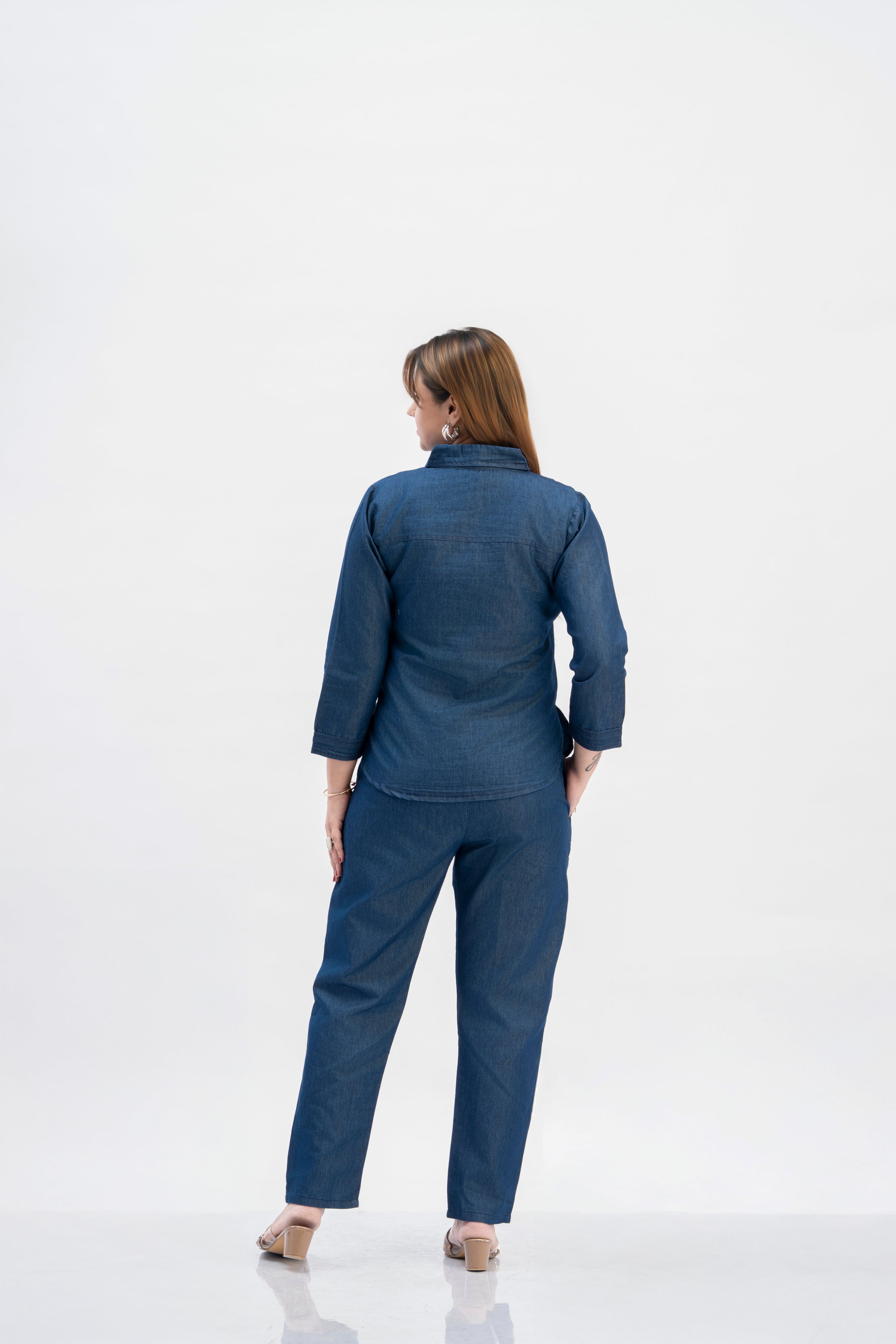 Embroidered Denim Co-Ord Set